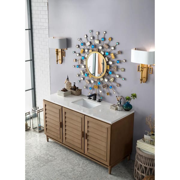 James Martin Vanities Portland 72 in. W x 23.5 in.D x 34.3 in. H Double Vanity in Whitewashed Walnut with Marble Top in Carrara White