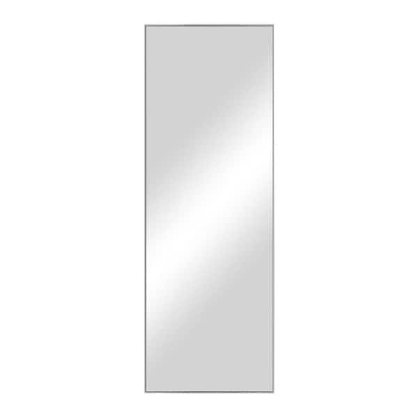 Unbranded 24 in. W x 71 in. H Modern Silver Metal Framed Full Length Mirror