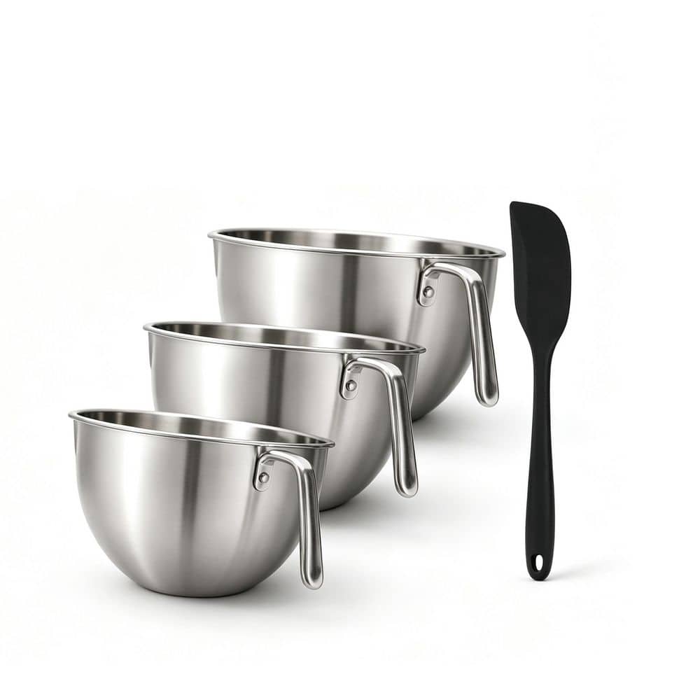 Wudkey 3-Piece 304 Stainless Steel Mixing Bowls, 1.3/2.1/2.6 qt