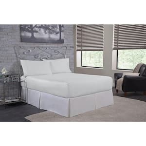 300TC 4-Piece White Solid Cotton Full Sheet Set