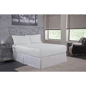 300TC 4-Piece White Solid Cotton King Sheet Set
