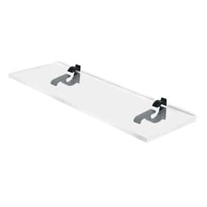 6 in. W x 0.75 in. H x 18 in. D Floating Wall Mount Clear Acrylic Rectangular Shelf 3/4 in. Thick in Black Brackets
