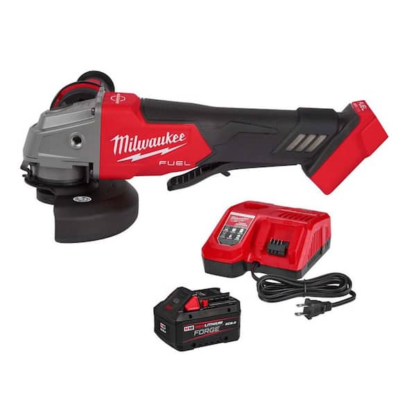 M18 FUEL 18V Lith-Ion Brushless Cordless 4-1/2 in. /5 in. Grinder w/Paddle Switch w/ FORGE 8. 0Ah Battery & Charger