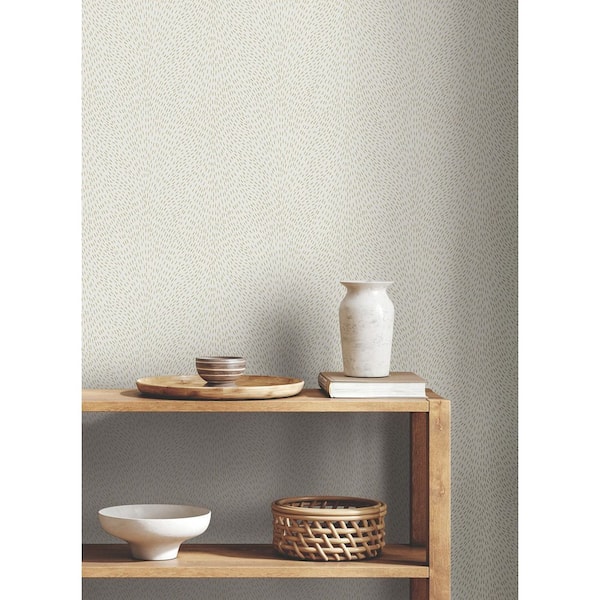 White Dew Drop White Non-Pasted Non-Woven Glitter Wallpaper