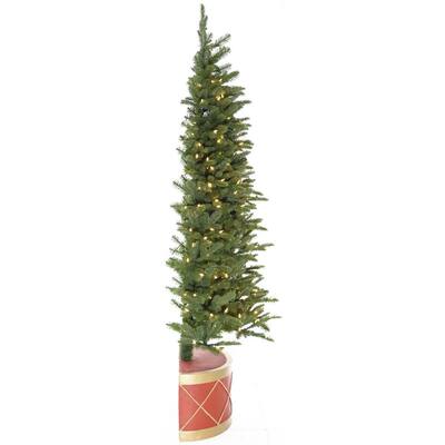 Faux pre lit led wall hanging christmas tree