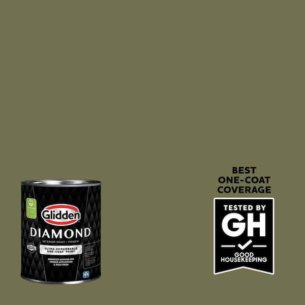 Glidden Diamond 1 qt. PPG1115-7 Gratefully Grass Eggshell Interior Paint with Primer