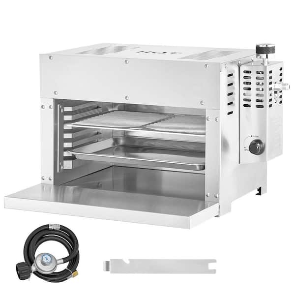 Propane Steak Grill, Portable Propane Grill in Stainless Steel, 6-Tier Stainless Steel Rack for BBQ, Outdoor Picnic