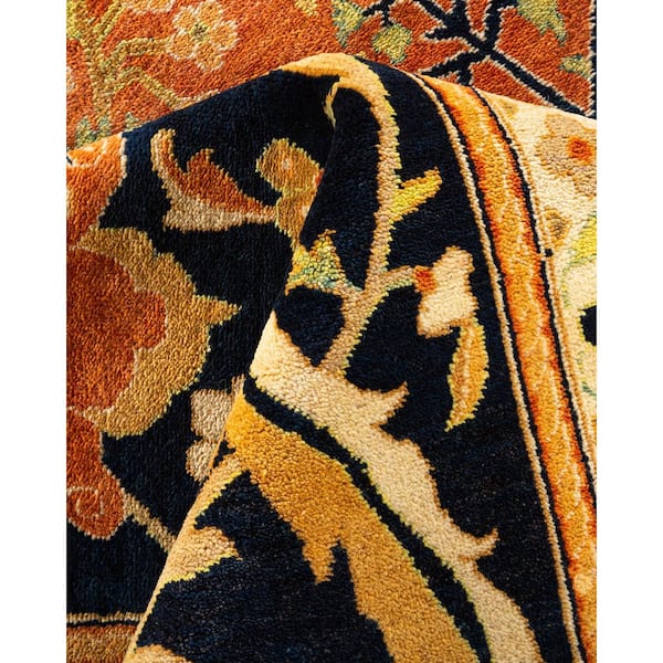 Eclectic Brown 12 ft. x 18 ft. Oriental Wool Indoor Area Rug