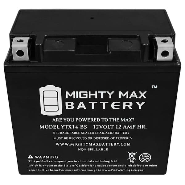 MIGHTY MAX BATTERY YTX14-BS Battery Replacement for ATV Power