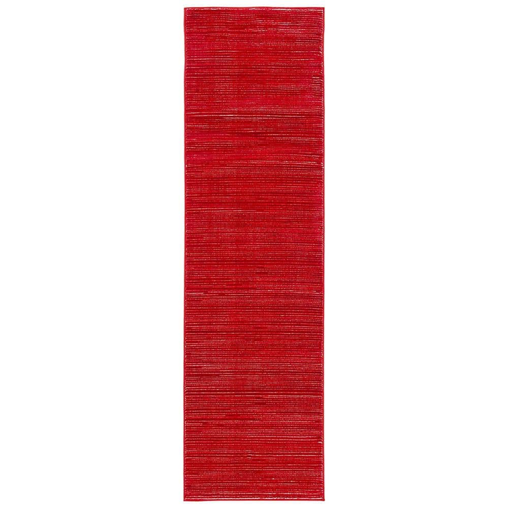Red Polypropylene 2 ft. 2 in. x 8 ft. Solid Color Indoor Runner Rug