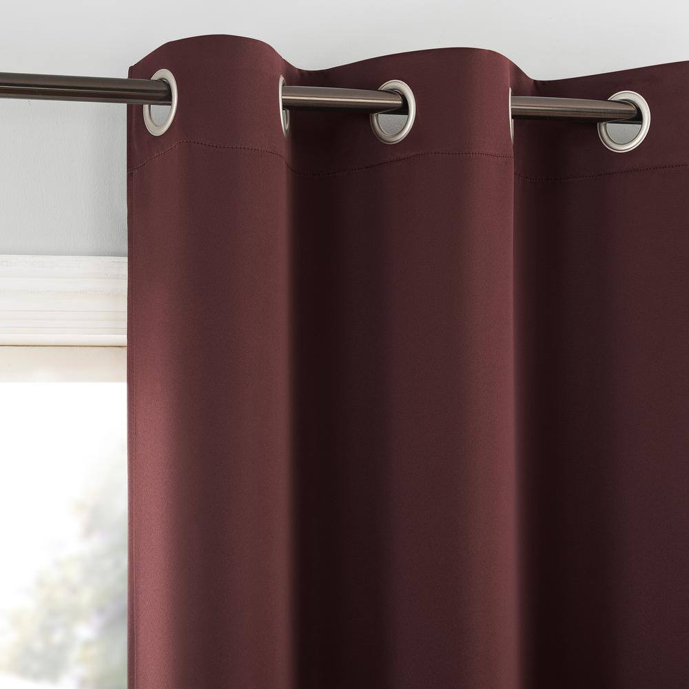 Merlot Red Blackout Grommet Curtain Panel, 40" x 95" Polyester