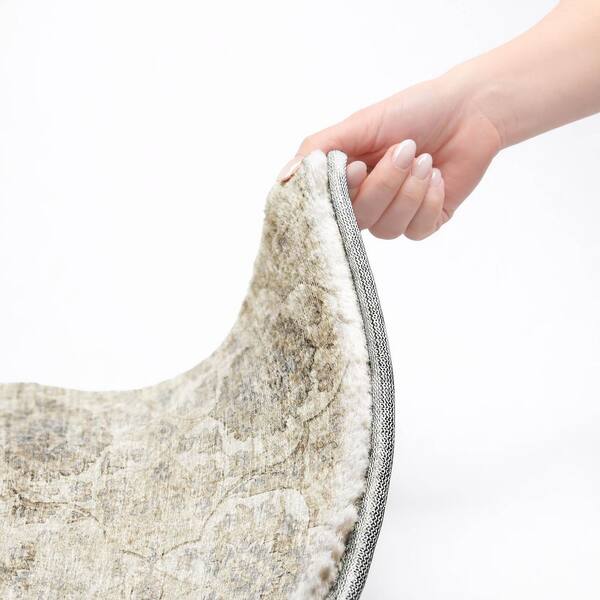 Dream Shag Premium Machine Washable Abstract ADS95 Linen 10 ft. x 14 ft. Area Rug