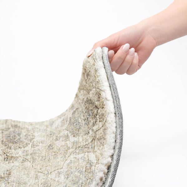 Dream Shag Premium Machine Washable Abstract ADS95 Linen 3 ft. x 4 ft. Area Rug