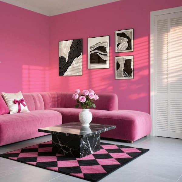 Hot Pink Matte Solid Color Contact Paper Peel and Stick Wallpaper
