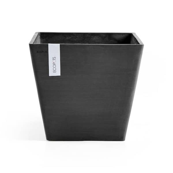O ECOPOTS BY TPC Rotterdam 10 in. Dark Grey Premium Sustainable Planter ( with Reservoir)