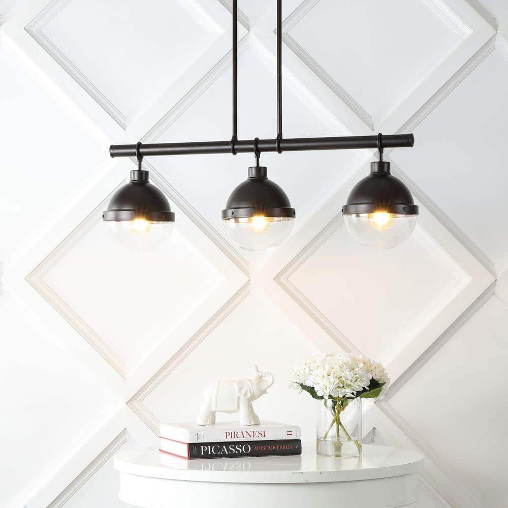 Caleb Industrial Rustic 33" Oil-Rubbed Bronze LED Linear Pendant