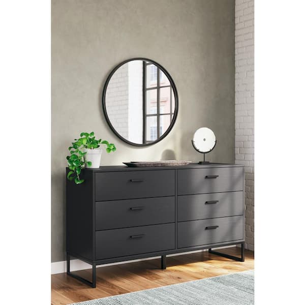 Signature DESIGN BY ASHLEY Socalle Black 6 Drawer 59.02 in