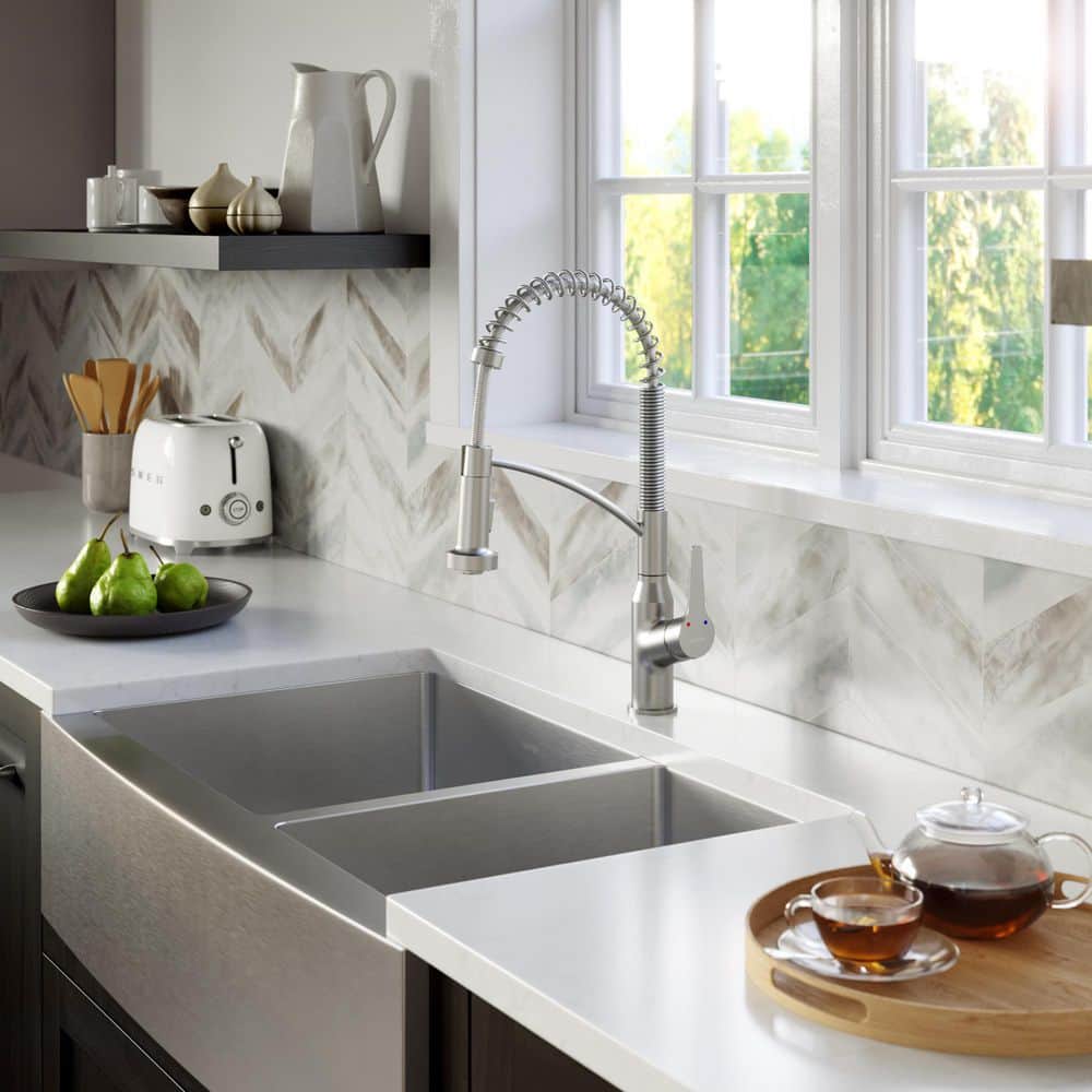 36'' Stainless Steel Double Bowl Farmhouse Apron Sink