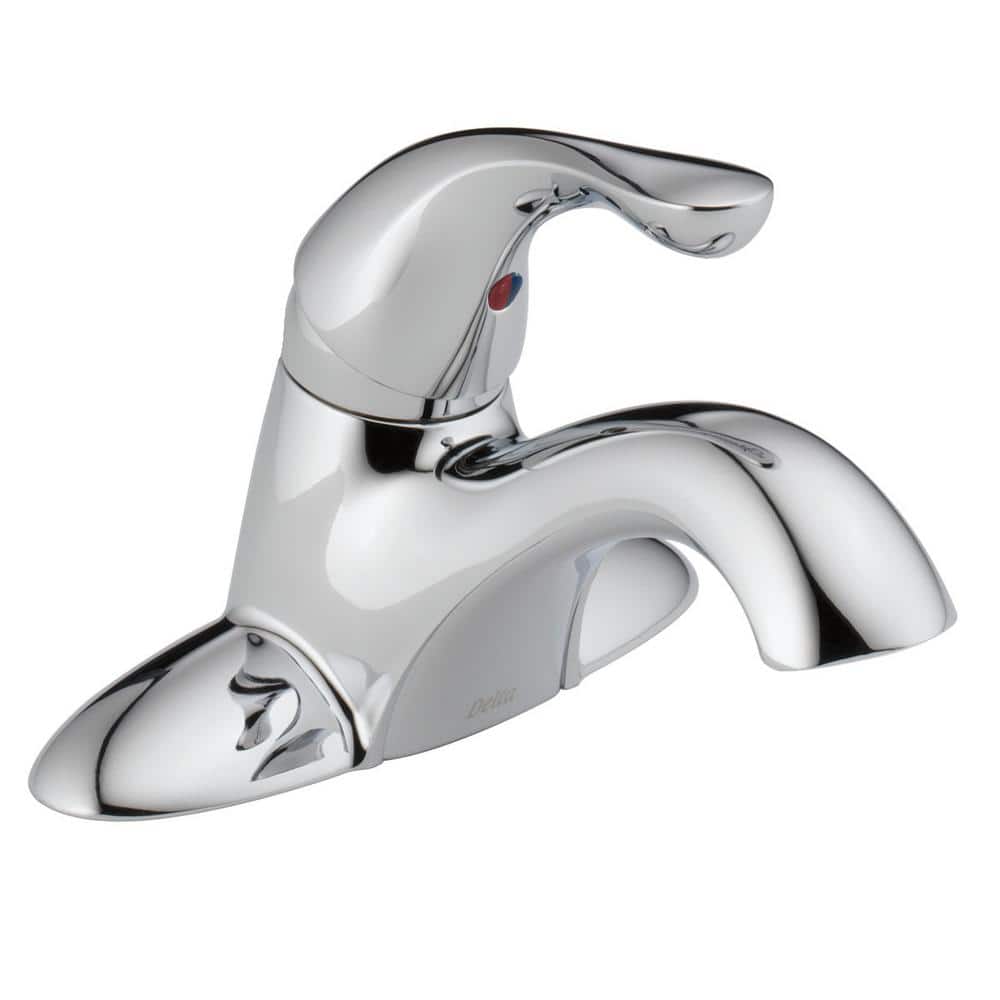 Sleek Modern Chrome Centerset Bathroom Faucet with Drain Assembly