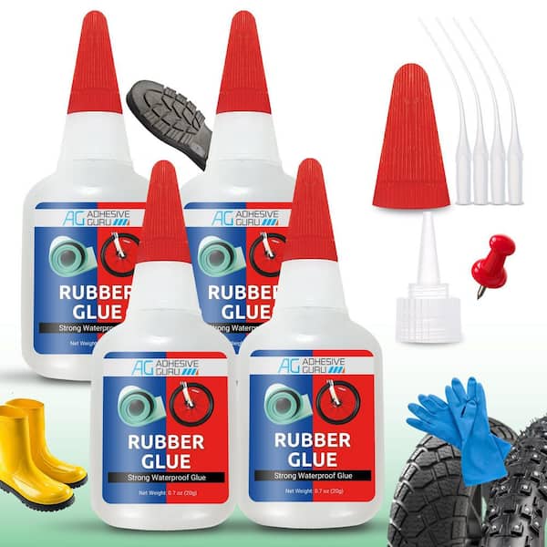 AG Rubber Glue 2.8 oz.-Clear Super Glue for Rubber, Shoes, Gaskets, RC Tires & DIY Repairs (0.7 oz. /Each, 4-Pack)