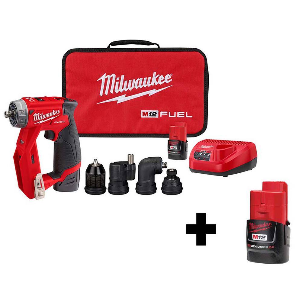 Milwaukee M12 FUEL 12V Lithium-Ion Brushless Cordless 4-in-1 Installation 3/8 in. Drill Driver Kit W/ Bonus 2.0Ah Battery 2505-22-48-11-2420 Sansujyuku sansujyuku.com