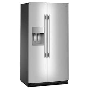 36 in. 20.6 cu. ft. Counter Depth Side-by-Side Refrigerator in Stainless Steel with Exterior Ice and Water Dispenser