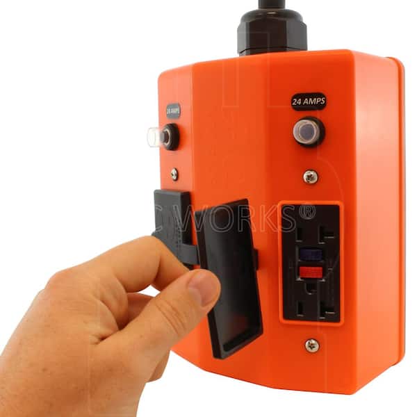 AC WORKS 25 ft. NEMA 14-30 4-Prong Dryer Plug to PDU Outlet Box