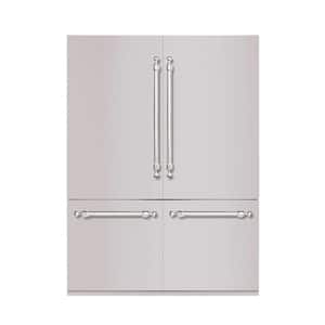 Classico 60 in. 32 Cu. Ft. Counter-Depth Built-in Bottom Mount Refrigerator in Stainless Steel W-Classico Chrome Handles