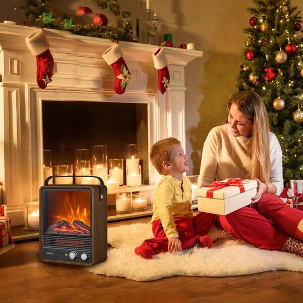 5200 BTU Electric Fireplace Heater, 1500W Space Heater with