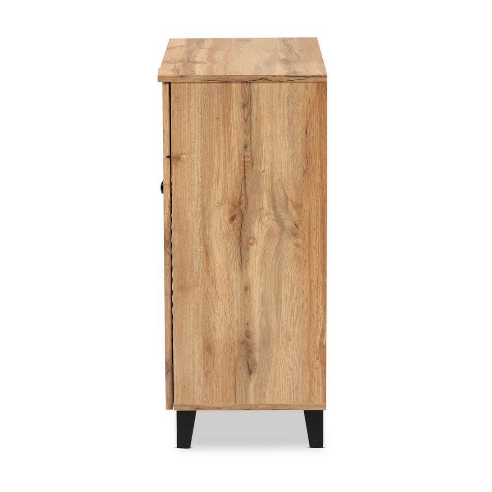 Coolidge Oak Brown Wood Rectangular Footwear Storage Cabinet
