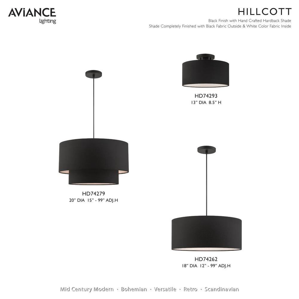 Bainbridge Modern Black and White Drum LED Semi-Flush Mount