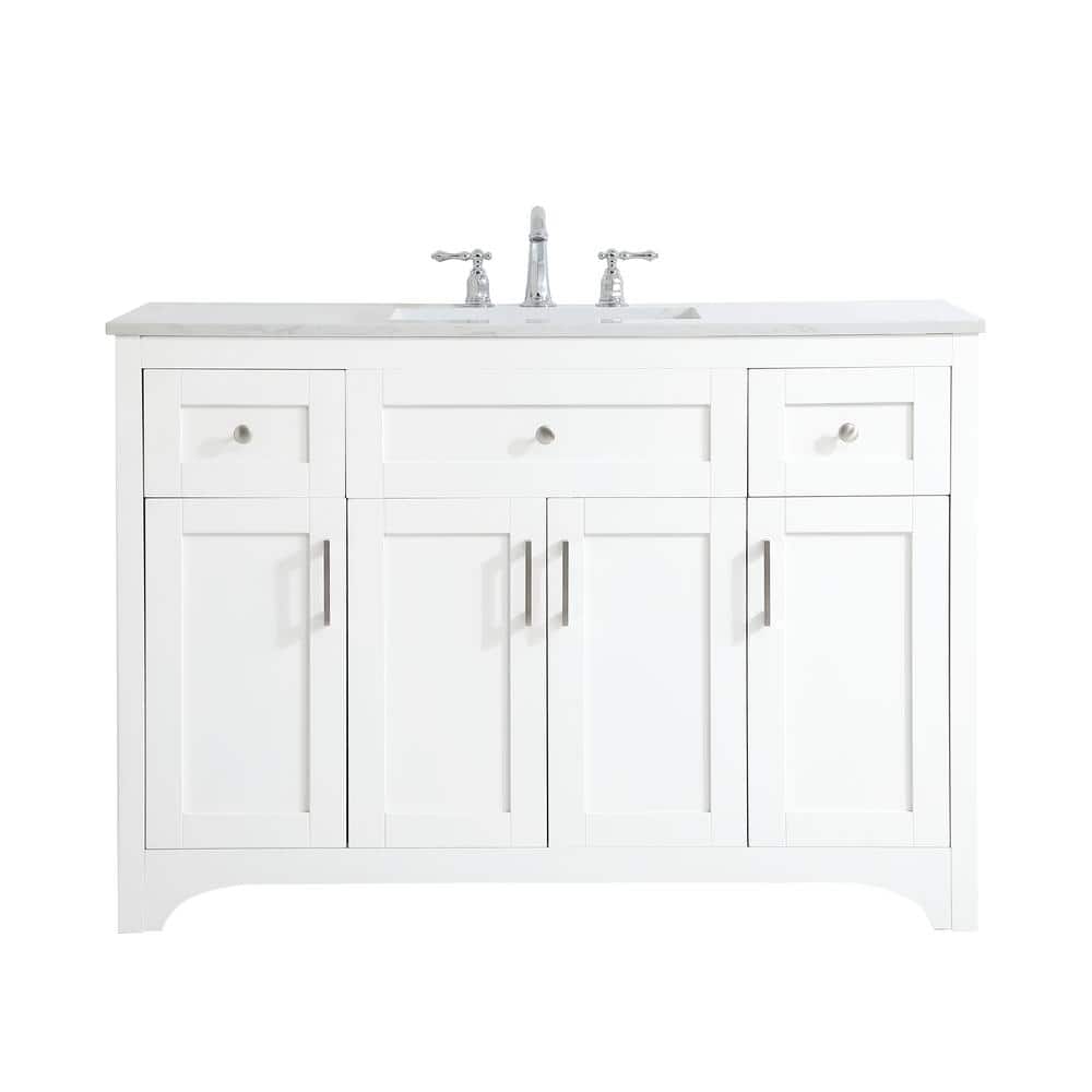 Timeless Home 48 in. W x 22 in. D x 34 in. H Single Bathroom Vanity in Whit