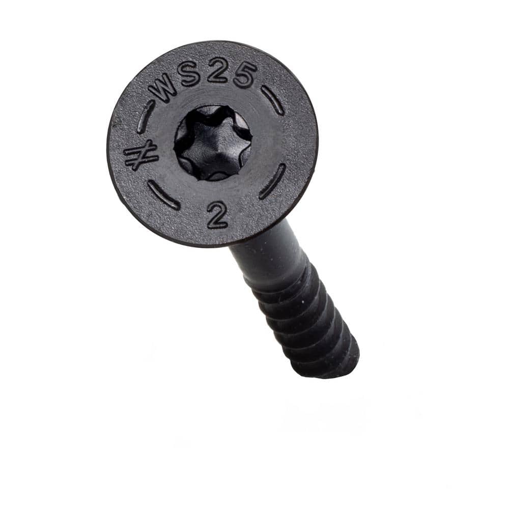 Black Low Profile Head Hex Drive Structural Wood Screws, 2-inch