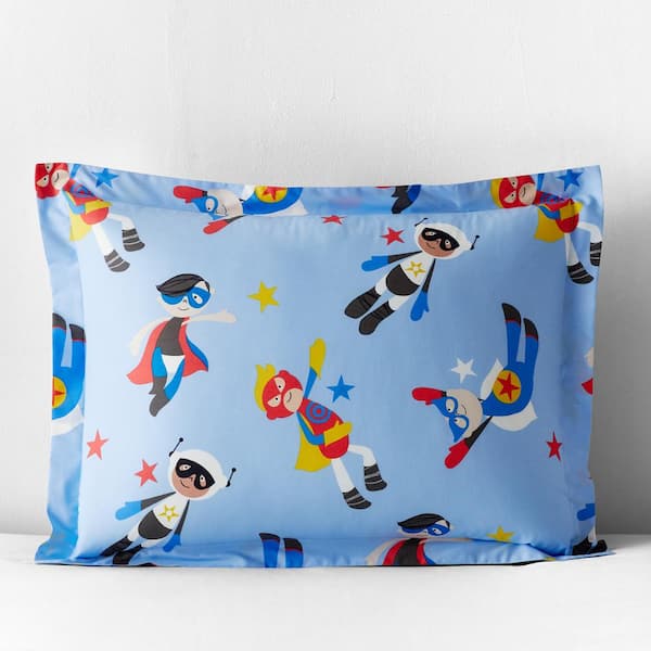 The Company Store Super Heroes Company Essentials Multicolored Graphic Cotton Percale Standard Sham