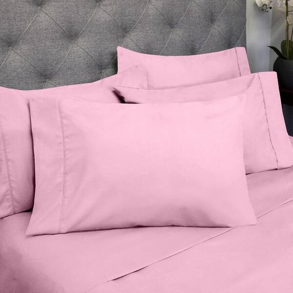 Sweet Home Collection 1500 Supreme Series 6-Piece Pink Solid Color Microfiber Cal King Sheet Set