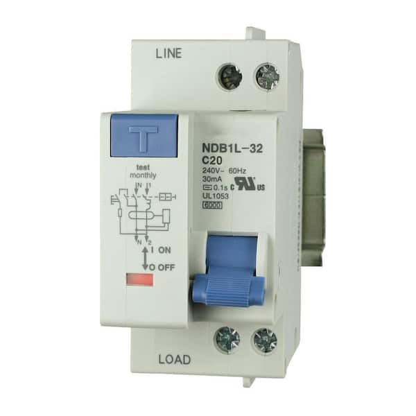 20 Amp 240Vac 1-Pole GFCI Circuit Breaker DIN Rail Mount