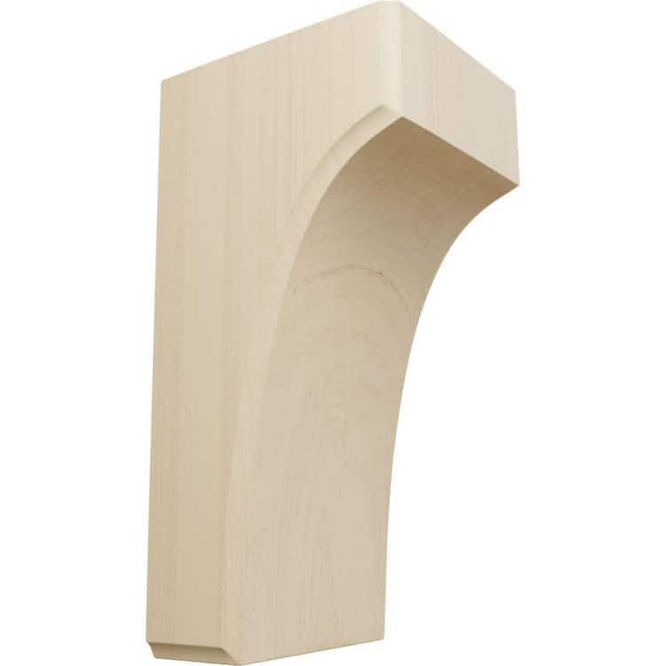 Ekena Millwork 3-1/2 in. x 4 in. x 8 in. Unfinished Rubberwood Clarksville Corbel