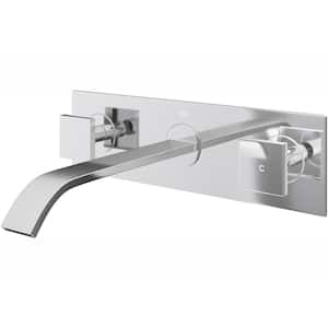 Titus 2-Handle Wall Mount Bathroom Faucet in Chrome