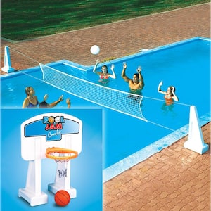 Pool Jam In-Ground Water Basketball and Volleyball Game Combo