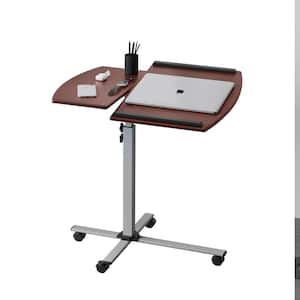 30 in. Mahogany Rolling Adjustable Laptop Desk Main Panel with Tilt