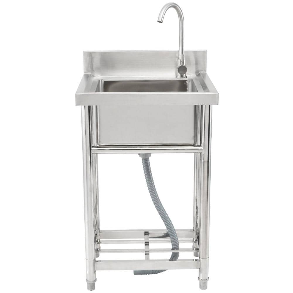 Stainless Steel Utility Sink, Freestanding Single Bowl w/ Faucet & Legs, Prep/Laundry/Garage, 16 x 13 x 8.7 in price history on PriceWatchPro