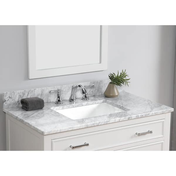 Home Decorators Collection 37 in. W x 22 in D Marble White