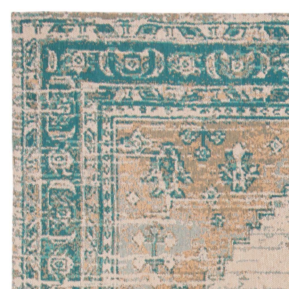 Isabella Cream and Beige Floral Bordered 8' x 10' Area Rug
