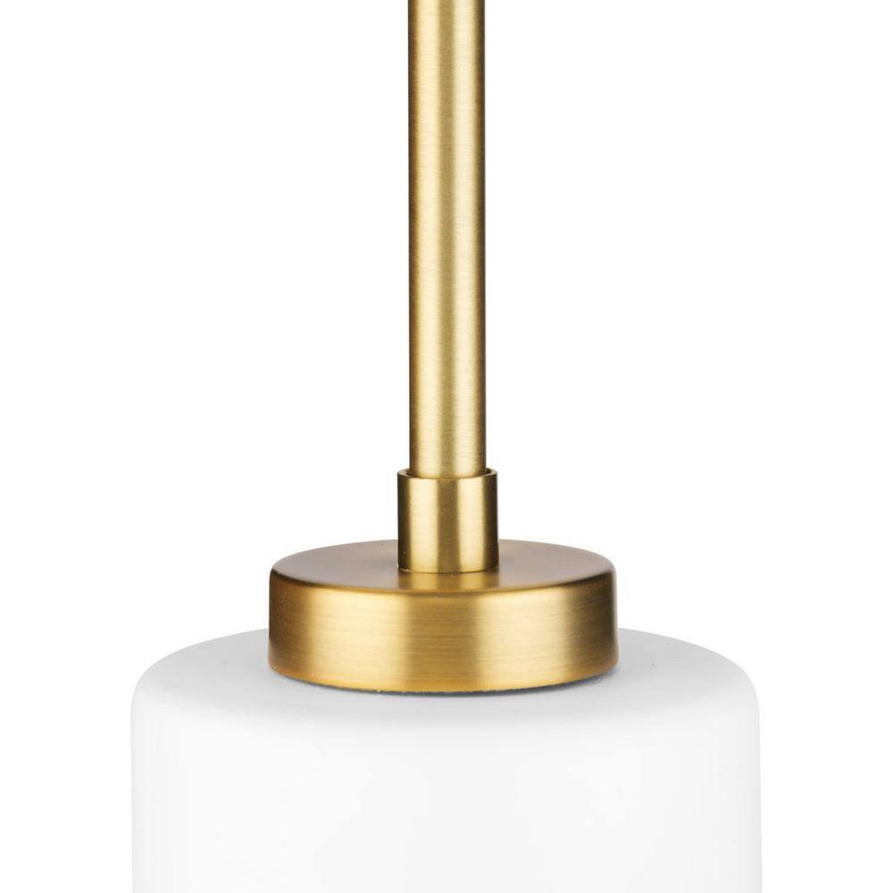 Vintage Brass and Etched Glass Cylinder Pendant Light