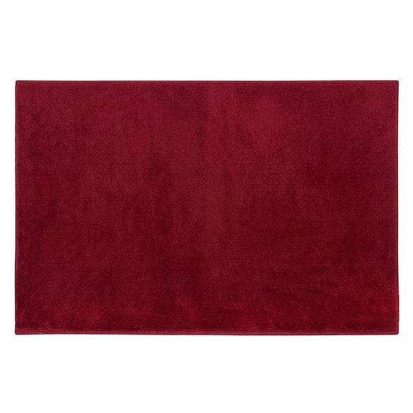 Trellisville Collection Cotton Red 2 ft. x 3 ft. Jute Backing Non Slip Indoor Area Rug