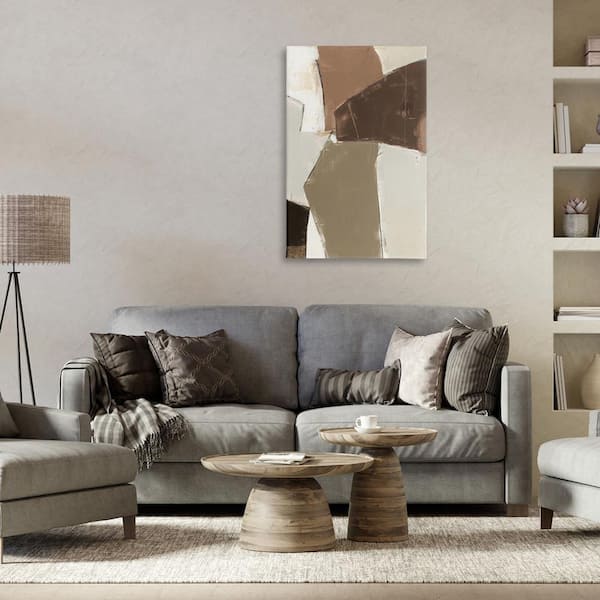 Contemporary Neutral Earth Tones by Kippi Leonard Unframed Abstract Graphic Art Print 36 in. x 24 in.