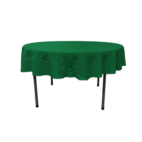 La Linen Emerald Green 72 In Round, Green Round Tablecloth