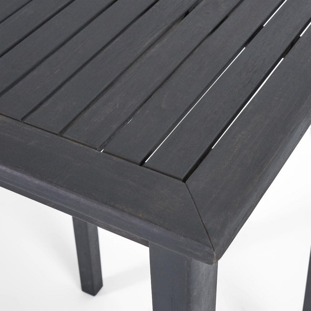 Elegant Acacia Wood Outdoor Bar Table in Dark Gray