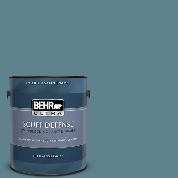 BEHR ULTRA 1 gal. #S470-5 Blueprint Extra Durable Satin Enamel Interior Paint & Primer