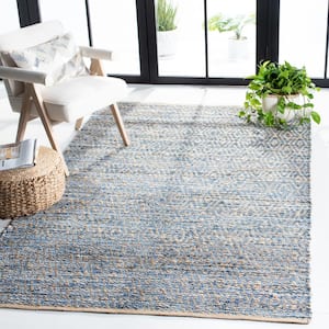 Cape Cod Natural/Blue Doormat 3 ft. x 5 ft. Distressed Diamonds Area Rug